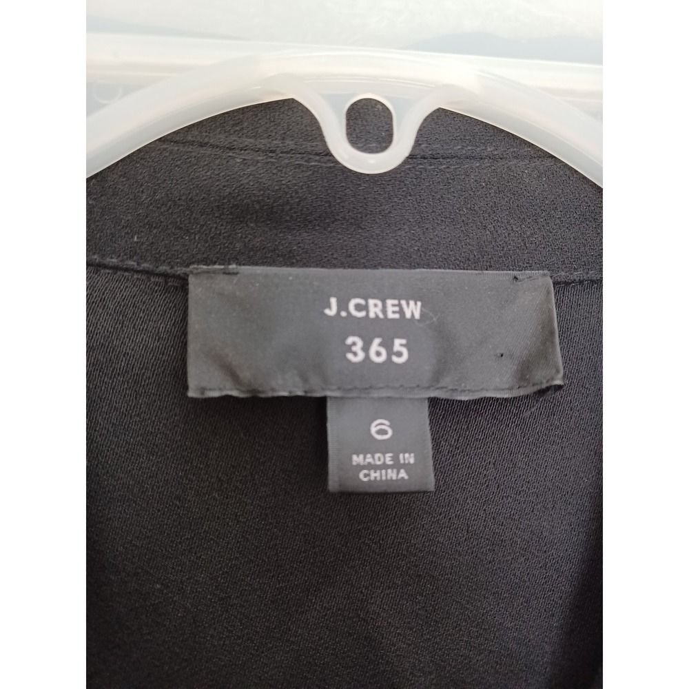 J Crew 365 Black Jumpsuit Sz 6 3/4 Sleeves High Rise Taper Leg Faux Wrap Casual - Picture 10 of 12